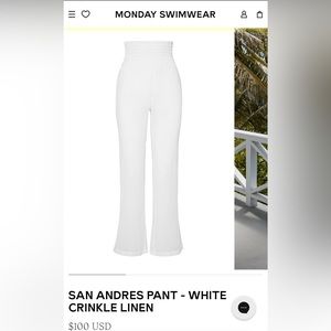 NWOT Monday Swimwear Linen Pants